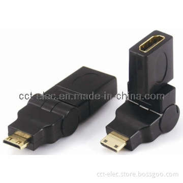 Mini HDMI Male to HDMI Female Adaptor, Rotating 360